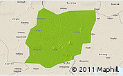 Physical 3D Map of Sixian, shaded relief outside