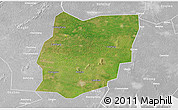 Satellite 3D Map of Sixian, lighten, desaturated