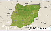 Satellite 3D Map of Sixian, shaded relief outside