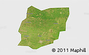 Satellite 3D Map of Sixian, single color outside