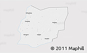 Silver Style 3D Map of Sixian, single color outside