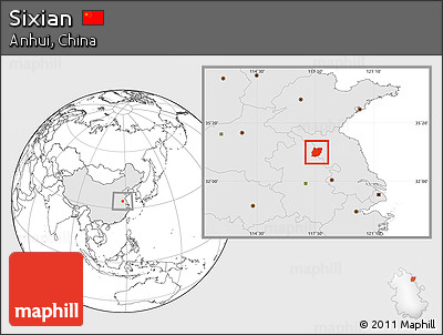 Blank Location Map of Sixian, highlighted country