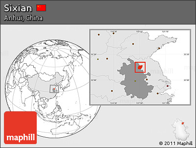 Blank Location Map of Sixian, highlighted country, highlighted parent region