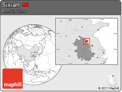 Blank Location Map of Sixian, highlighted country, highlighted parent region
