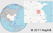 Gray Location Map of Sixian, highlighted country