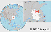 Gray Location Map of Sixian, highlighted parent region
