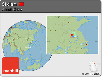 Savanna Style Location Map of Sixian