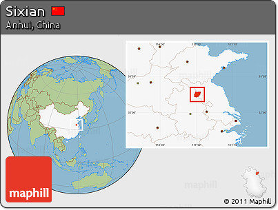 Savanna Style Location Map of Sixian, highlighted country