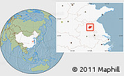 Savanna Style Location Map of Sixian, highlighted country, hill shading