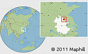 Savanna Style Location Map of Sixian, highlighted parent region