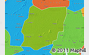 Physical Map of Sixian, political outside
