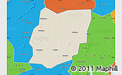 Shaded Relief Map of Sixian, political outside