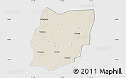 Shaded Relief Map of Sixian, single color outside