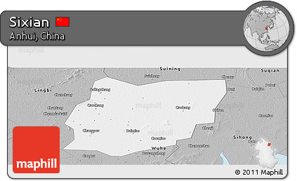 Gray Panoramic Map of Sixian