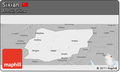 Gray Panoramic Map of Sixian