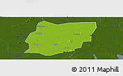 Physical Panoramic Map of Sixian, darken