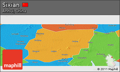 Political Panoramic Map of Sixian