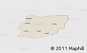 Shaded Relief Panoramic Map of Sixian, cropped outside