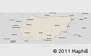Shaded Relief Panoramic Map of Sixian, desaturated