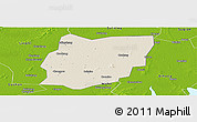 Shaded Relief Panoramic Map of Sixian, physical outside