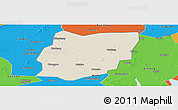Shaded Relief Panoramic Map of Sixian, political outside