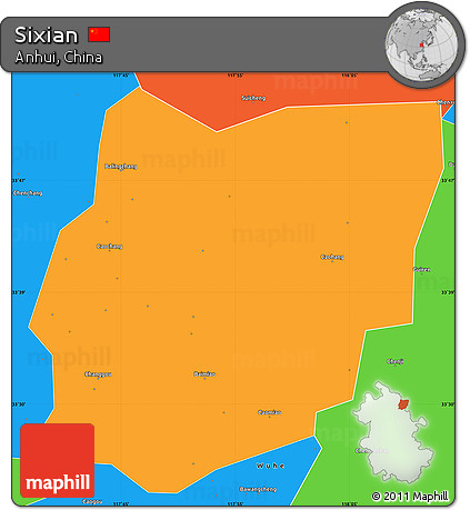 Political Simple Map of Sixian