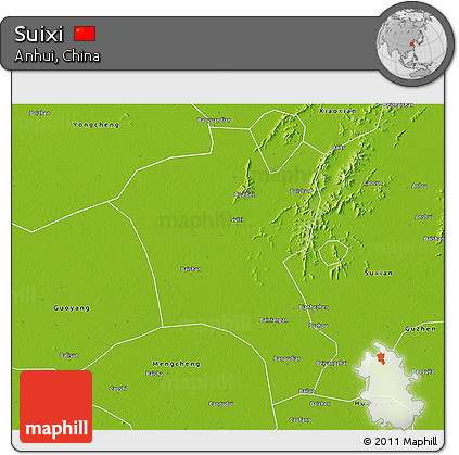 Physical 3D Map of Suixi