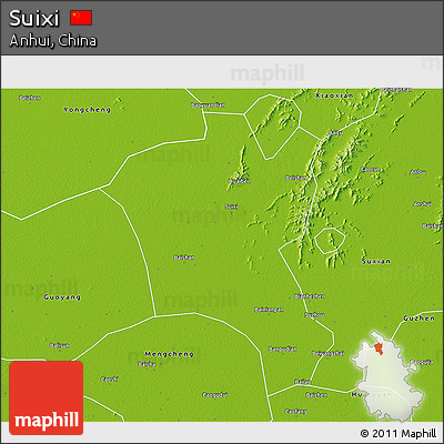 Physical 3D Map of Suixi