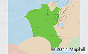 Political 3D Map of Suixi, lighten