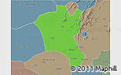 Political 3D Map of Suixi, semi-desaturated