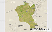 Satellite 3D Map of Suixi, shaded relief outside