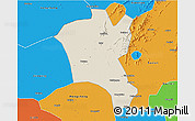 Shaded Relief 3D Map of Suixi, political outside