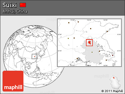 Blank Location Map of Suixi, highlighted parent region