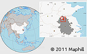 Gray Location Map of Suixi, highlighted country, highlighted parent region