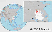 Gray Location Map of Suixi, highlighted parent region