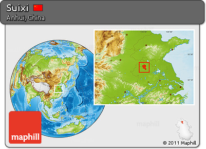 Physical Location Map of Suixi