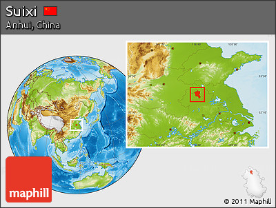 Physical Location Map of Suixi