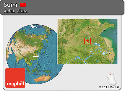 Satellite Location Map of Suixi