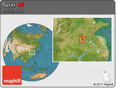 Satellite Location Map of Suixi