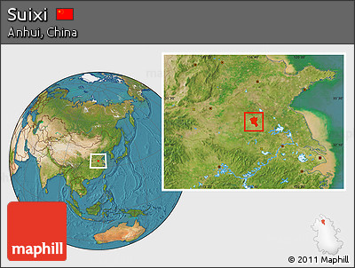 Satellite Location Map of Suixi