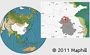 Satellite Location Map of Suixi, highlighted country, highlighted parent region