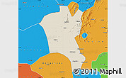 Shaded Relief Map of Suixi, political outside