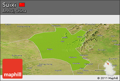 Physical Panoramic Map of Suixi, satellite outside