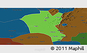 Political Panoramic Map of Suixi, darken