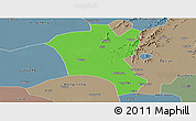 Political Panoramic Map of Suixi, semi-desaturated