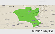 Political Panoramic Map of Suixi, shaded relief outside