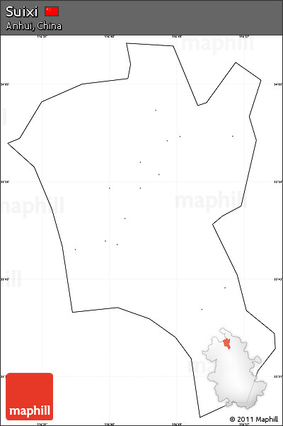 Blank Simple Map of Suixi, cropped outside, no labels