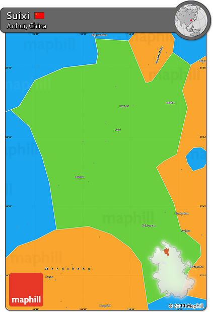 Political Simple Map of Suixi