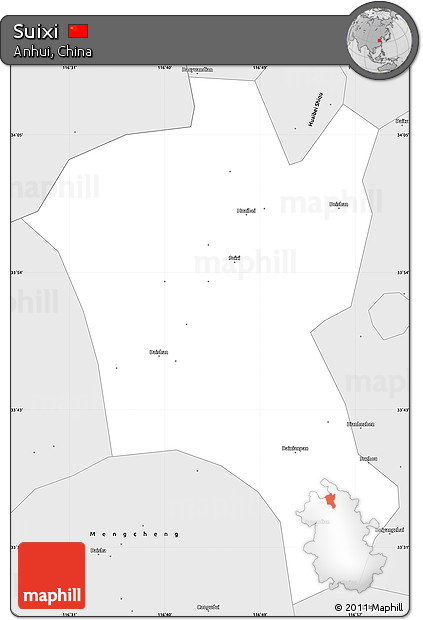 Silver Style Simple Map of Suixi