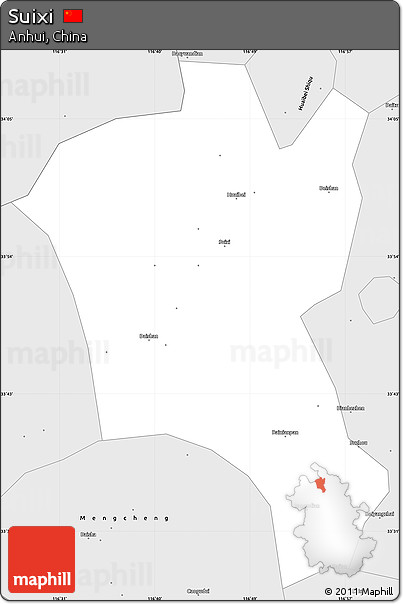 Silver Style Simple Map of Suixi